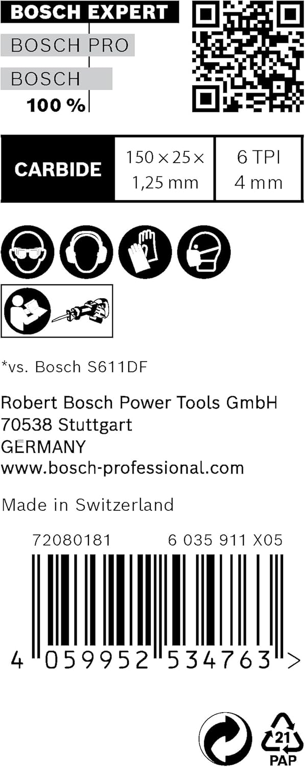 Bosch Professional 10x Expert ‘Window Demolition’ S 956 DHM Säbelsägeblatt (für Holz mit zähem Metal