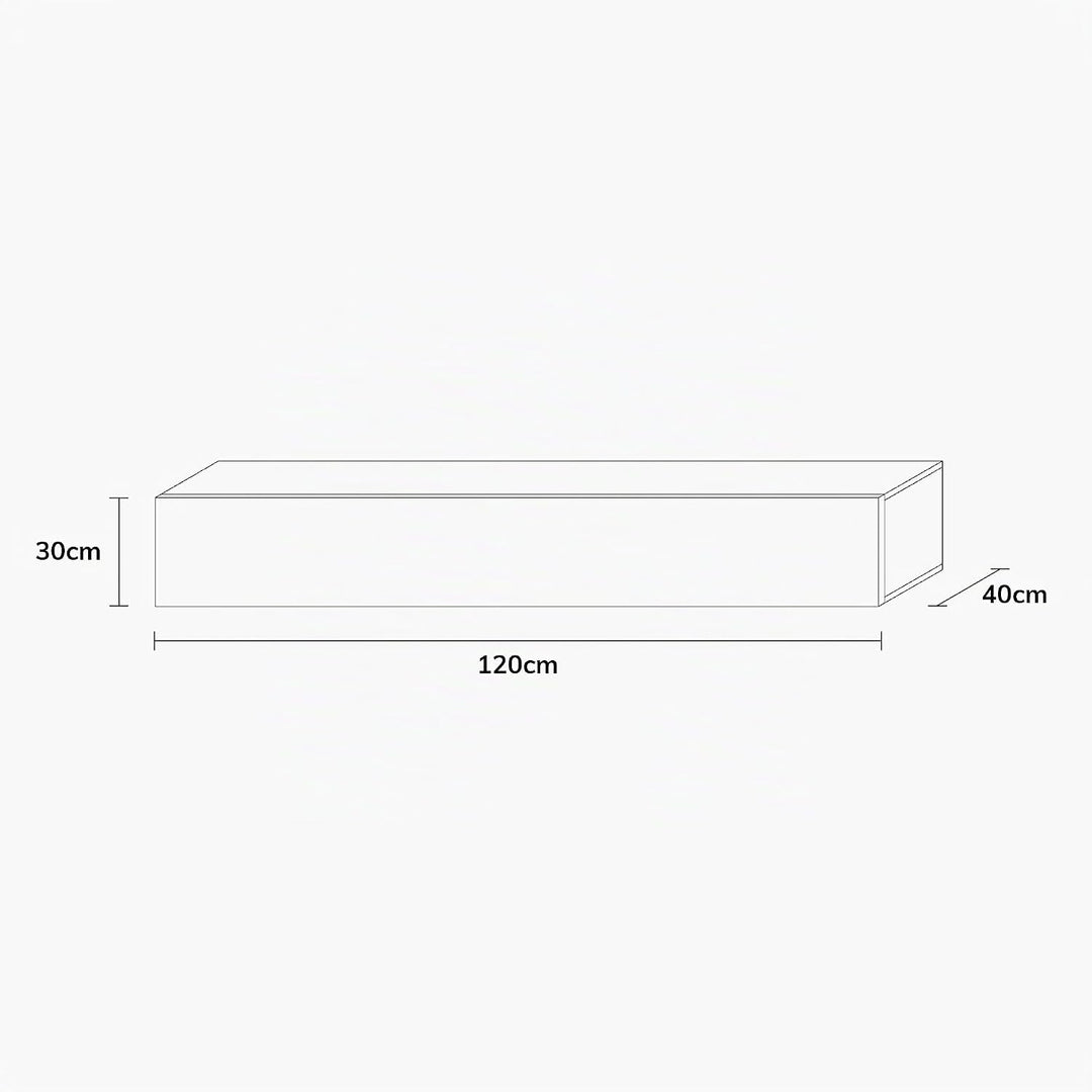 Wuun® TV Lowboard I 100cm-280cmI TV Board hängend Hängeschrank Wohnwand/Somero/Eiche 120 Eiche, 120