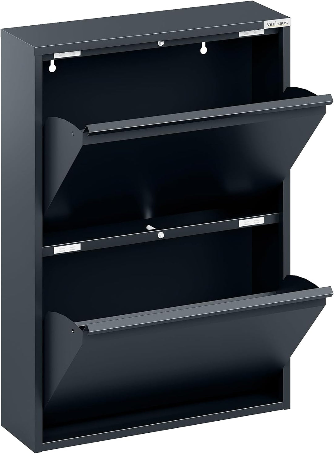 VEEHAUS Schuhregal Schmal Metall Schuhschrank Hoch Schuhkipper mit Magnetische Abdeckung Metall Mont