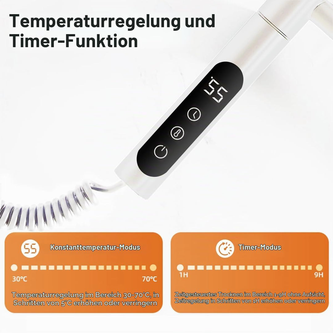 180°Drehung Handtuchheizkörper Elektrisch Bad Handtuchtrockner Elektrisch Handtuchwärmer Elektrisch