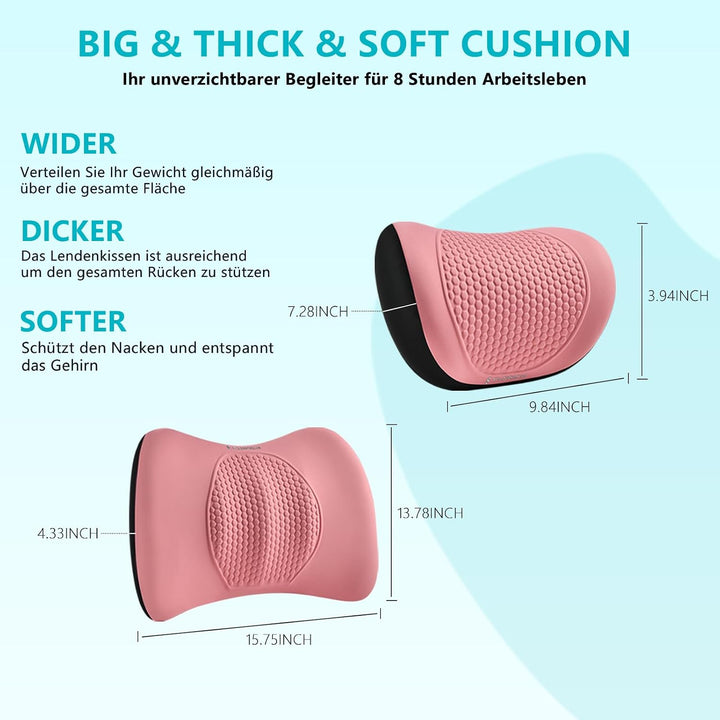 FLORICH Auto Sitzkissen und Lendenkissen Memory Foam Schreibtischstuhl Kissen Ergonomisches Sitzkiss