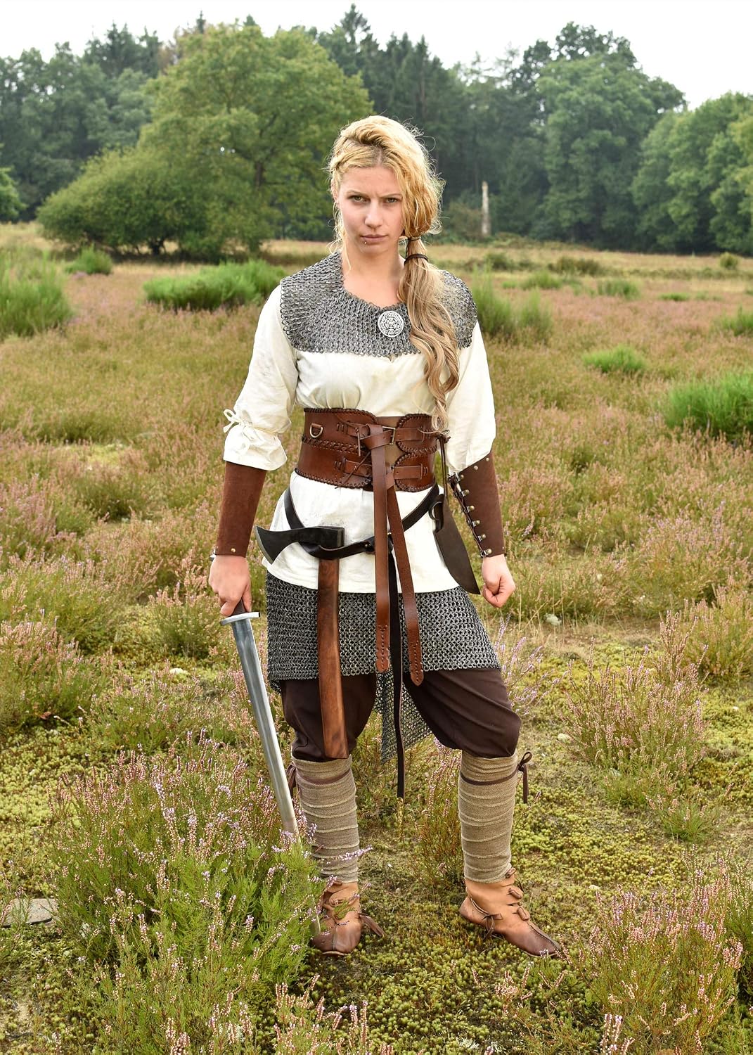 Battle-Merchant 1 Paar Wadenwickel/Beinwickel mit Fischgrätenmuster, Rot/Weinrot, 350x10cm, rot/wein