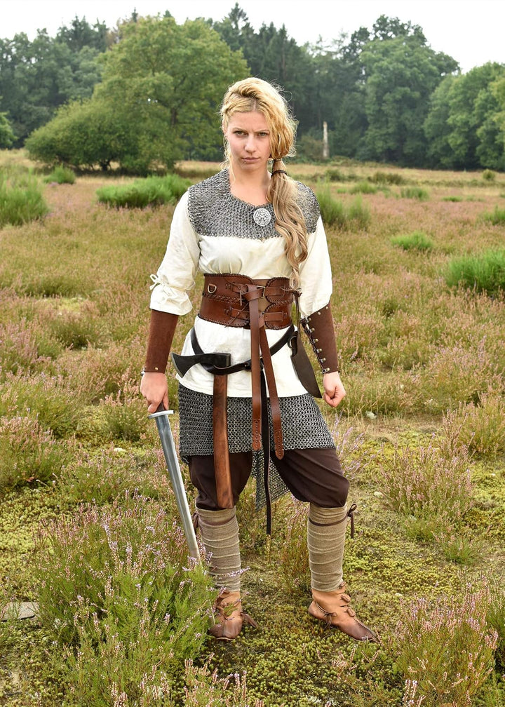 Battle-Merchant 1 Paar Wadenwickel/Beinwickel mit Fischgrätenmuster, Rot/Weinrot, 350x10cm, rot/wein