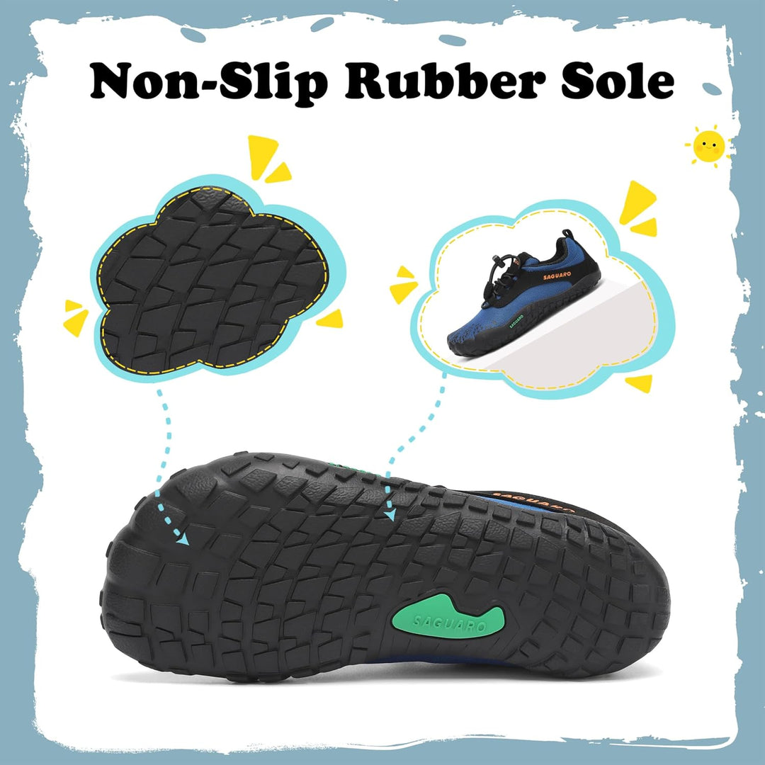 SAGUARO Barfussschuhe Kinder Outdoor Sport Barfuss Schuhe für Jungen Mädchen Gr.24-36 27 EU Azurblau