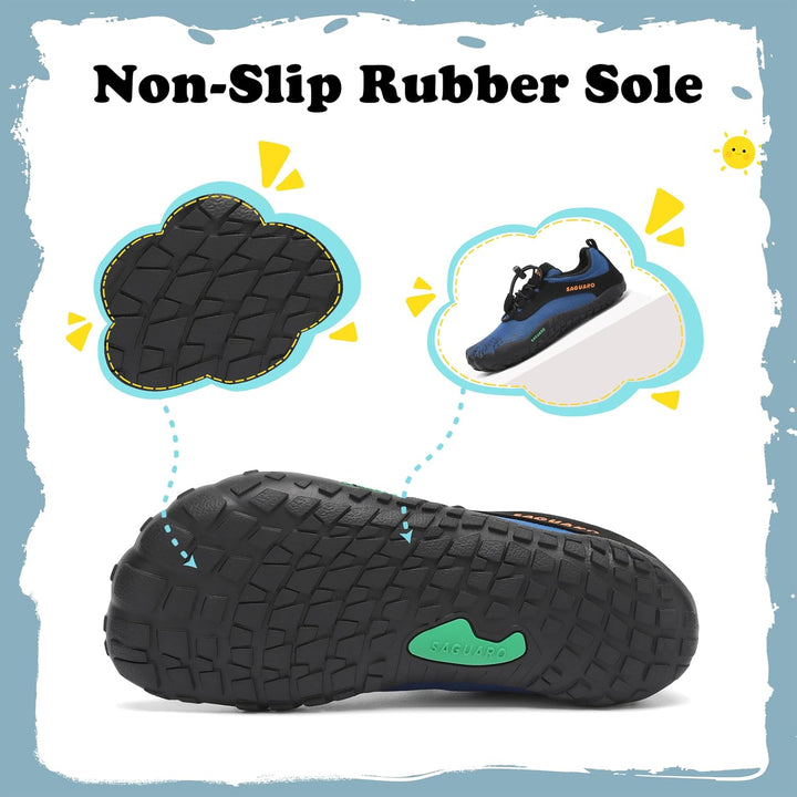SAGUARO Barfussschuhe Kinder Outdoor Sport Barfuss Schuhe für Jungen Mädchen Gr.24-36 27 EU Azurblau