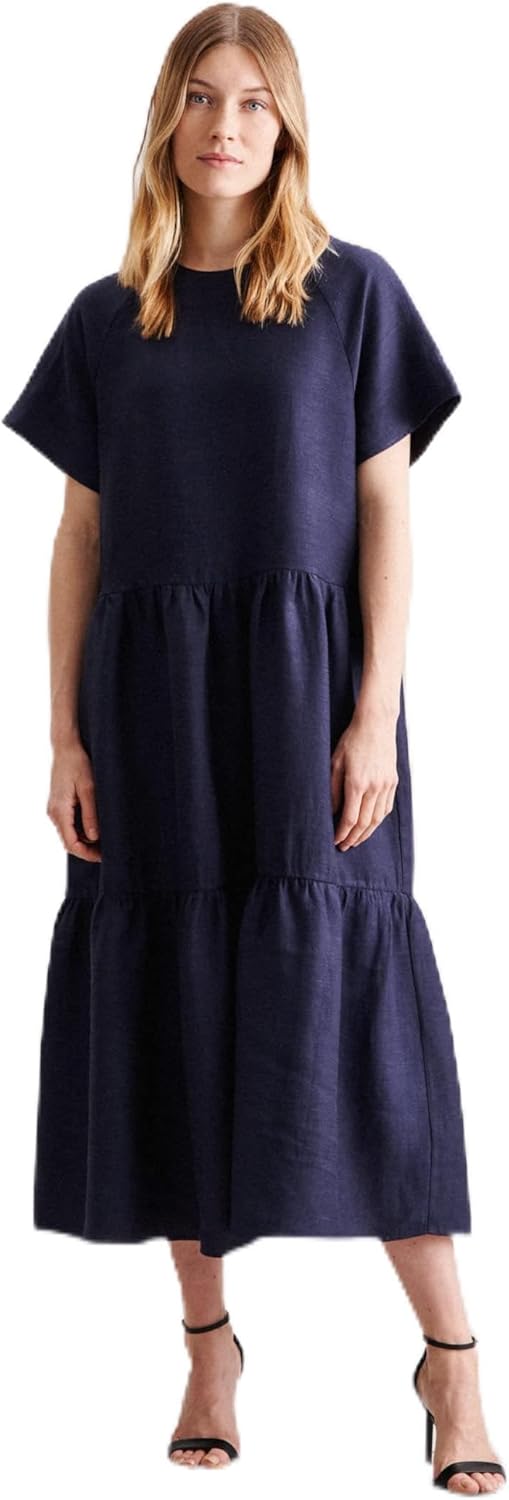 Seidensticker Damen Regular Fit Blusenkleid Kurzarm Kleid 36 Dunkelblau, 36 Dunkelblau