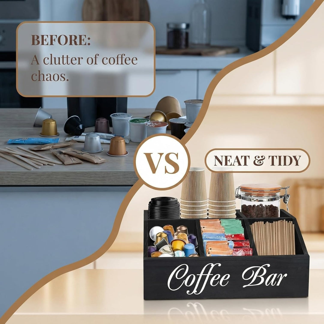Kaffee Organizer Holz Kaffeebar Möbel, Coffee Bar Organizer Holz Kaffee Spender Organizer-aufbewahru