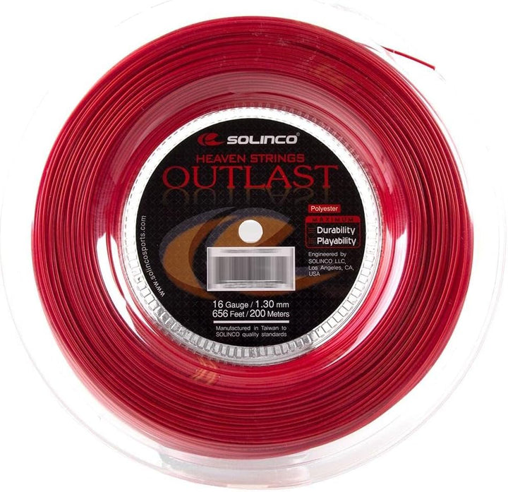 Solinco Outlast 200M Rot Tennis Saitenrolle 200m Monofil Rot 200 m, 200 m