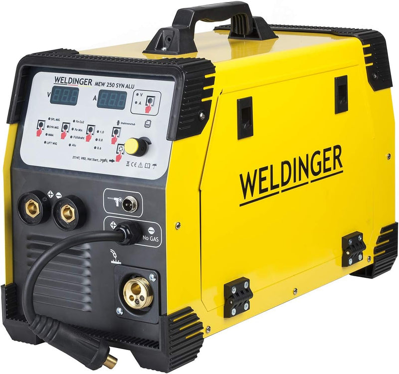WELDINGER synergischer Schweissinverter MEW 250 SYN Alu MIG-Aluminiumschweissen (250 A MIG/MAG WIG E