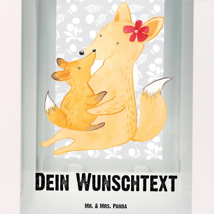 Mr. &amp; Mrs. Panda S Personalisierte Deko Laterne Fuchs Mama &amp; Kind - Personalisierte Geschenke, Later