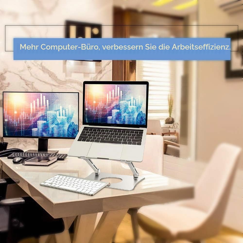 MISOTT Laptop Ständer, Ergonomisch Verstellbarer Laptop Ständer, 2 in 1 Computer Ständer Tablet Stän