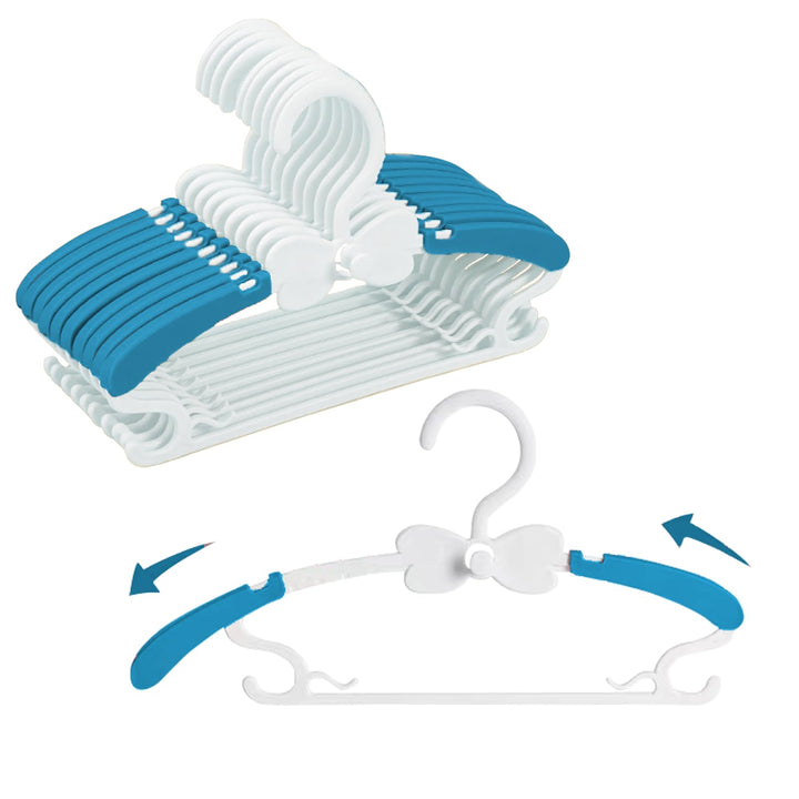 WJWSKI Baby Kleiderbügel Kinder, 20 Stapelbare Hangers mit Hosenständer, Platzsparend Mitwachsende K