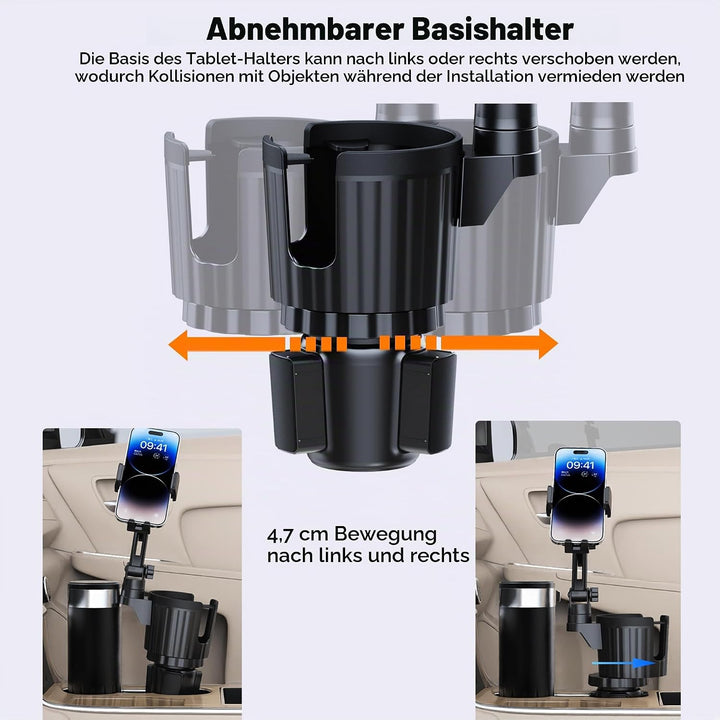 Getränkehalter Handyhalterung, 2-in-1 Universal-Getränkehalter-Expander mit langem Arm, 360° drehbar