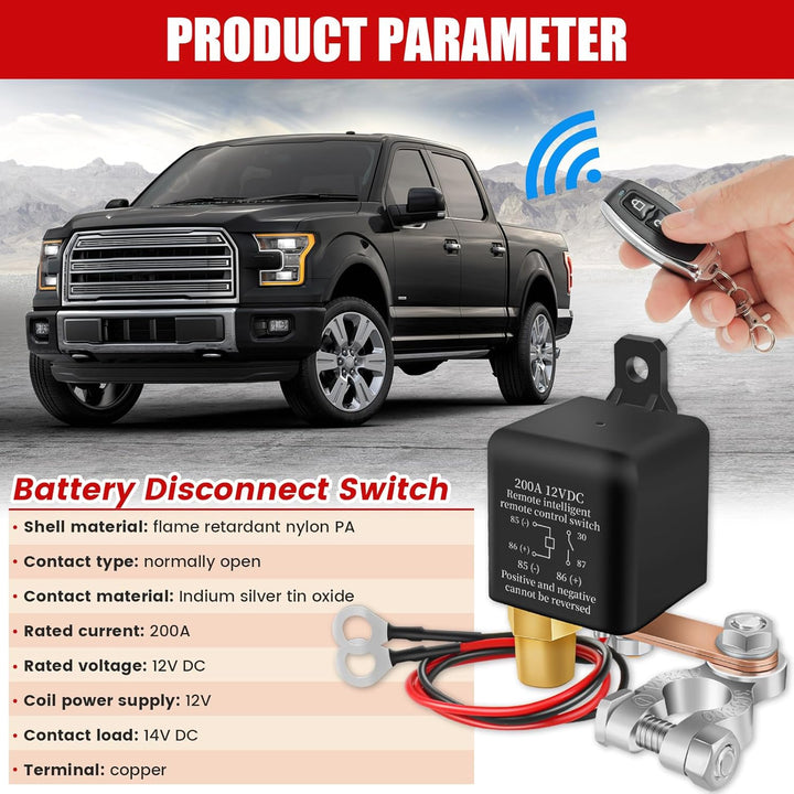 Batterie Trennschalter 12V Batterieschalter Auto Batterieschalter 12V 200A Batterie Schalter 12v Mit
