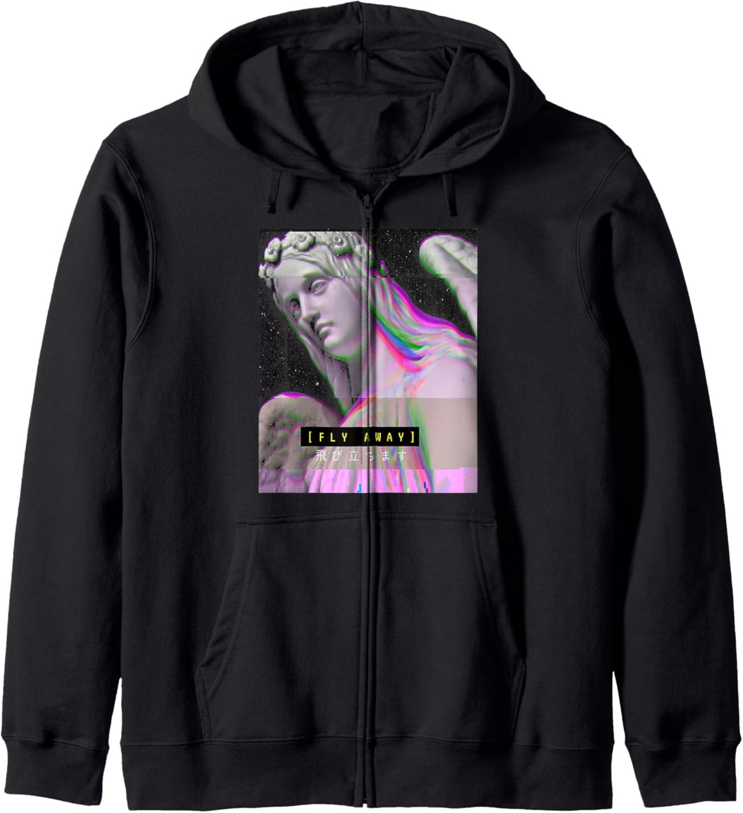 Vaporwave Ästhetische Engel Statue Geschenk Kapuzenjacke