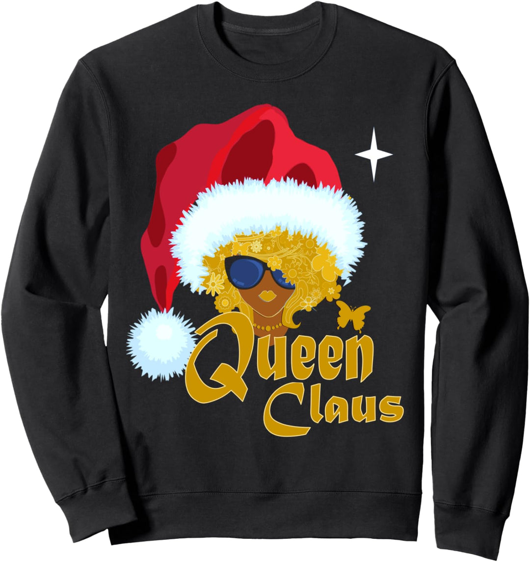 Queen Santa African American Christmas for Women Melanin Sweatshirt