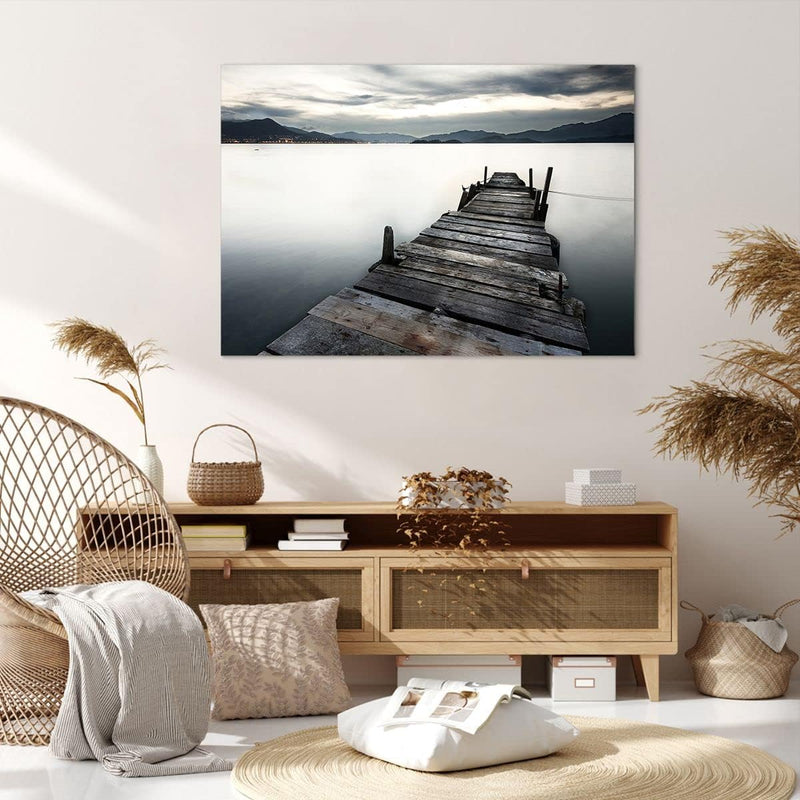 Bilder auf Leinwand 100x70cm Leinwandbild Insel Urlaub Pazifischer Ozean Gross Wanddeko Bild Schlafz