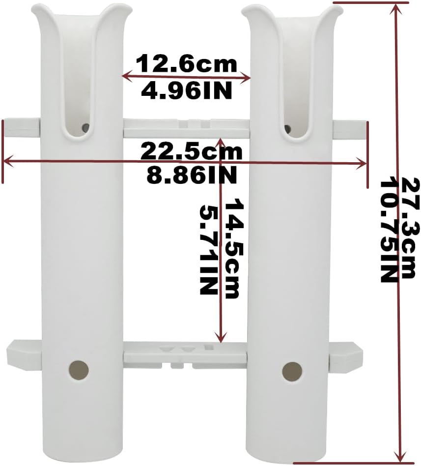 Wall Mounted Fishing Rod Holders Tubes Links Fishing Rod Holder Rack Rests 2-polig, Weiss, 2-polig,
