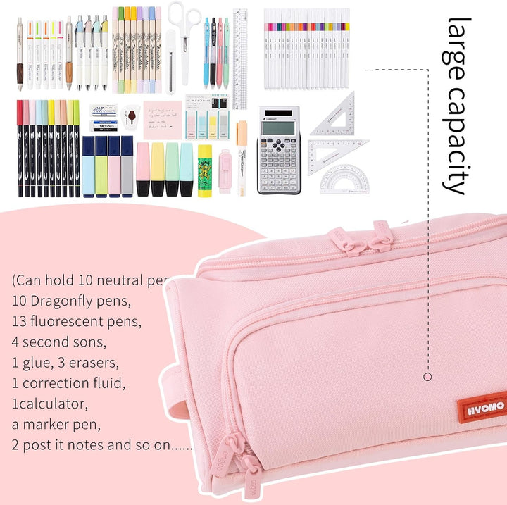 HVOMO Federmäppchen mit grossem Fassungsvermögen, hohe Aufbewahrungstasche, Marker, Stifte-Etui, ein