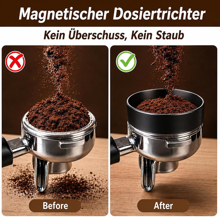 54 mm Espresso Zubehör Set 7-teilig – Barista Zubehör & Tamper Set mit Tamperstation aus Sapeleholz,