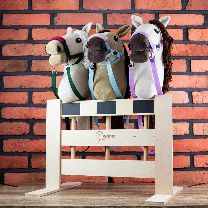 SKIPPI Hobby Horse Paddock für 3 Pferde, Hobby Horse Stall, Pferdestall, Box