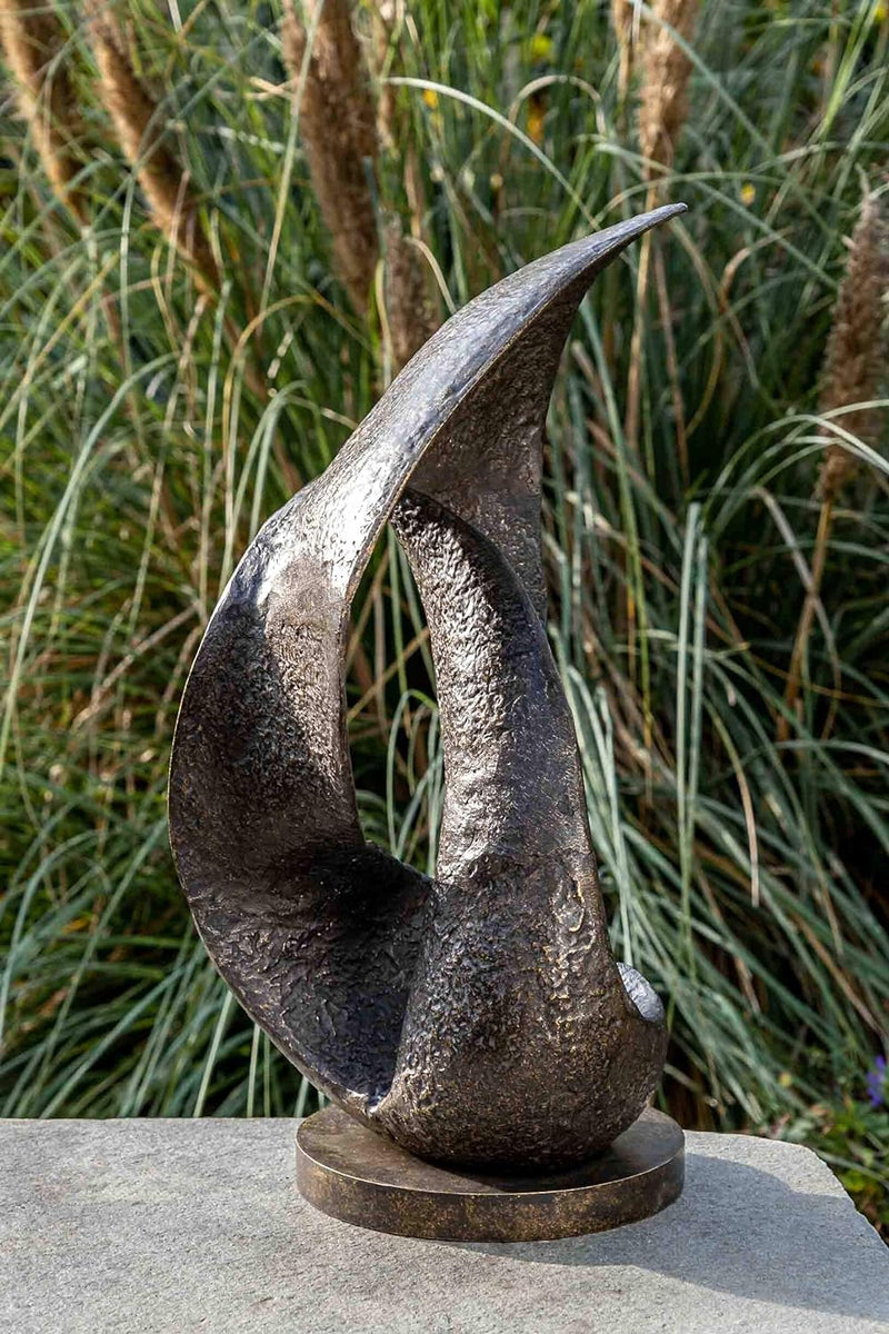 IDYL Bronze-Skulptur Moderne Skulptur Wave | 55x30x25 cm | Bronze-Figur handgefertigt | Gartenskulpt