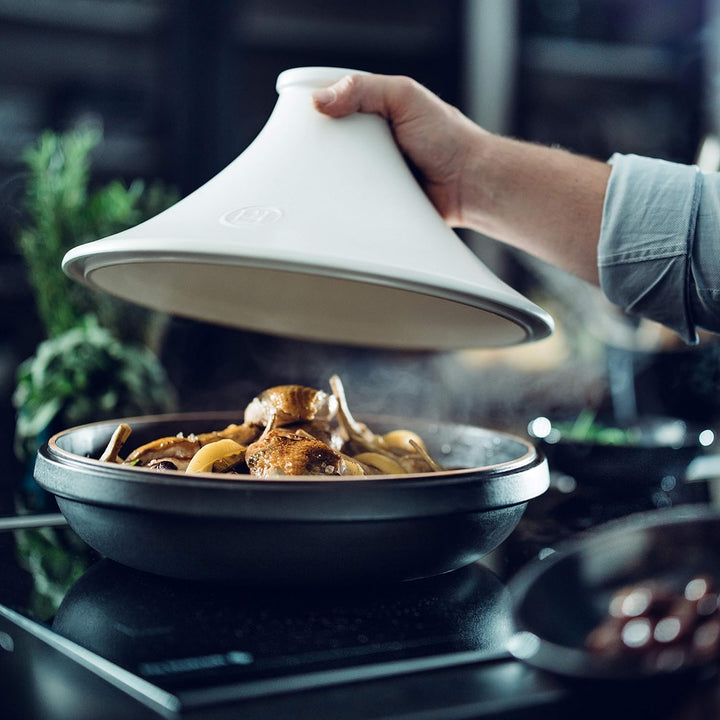 Emile Henry Delight Tajine, Keramik, 4,0 Quart, Schiefer mit Weiss 4.0 Quart Schiefer mit Weiss., 4.