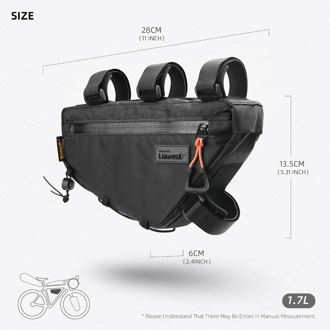 Fahrrad Rahmentasche Wasserdicht 1,6L Fahrrad Oberrohrtasche Dreieckstasch Doppelseitiger Reissversc
