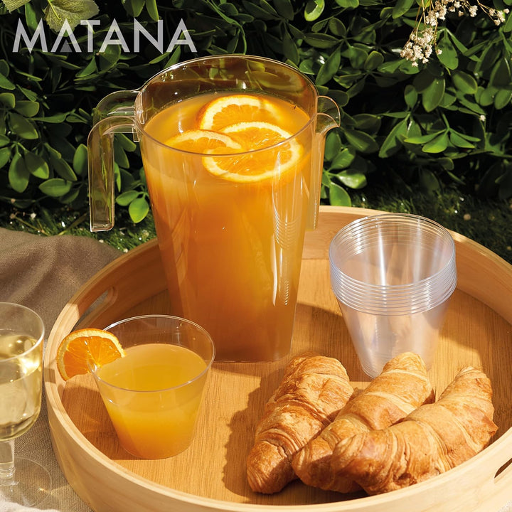MATANA 12 Krug, Kunststoff (Durchsichtig, 1,5L) - Wasserkrug, Cocktail-Krug, Saftkanne, Wasserkanne,