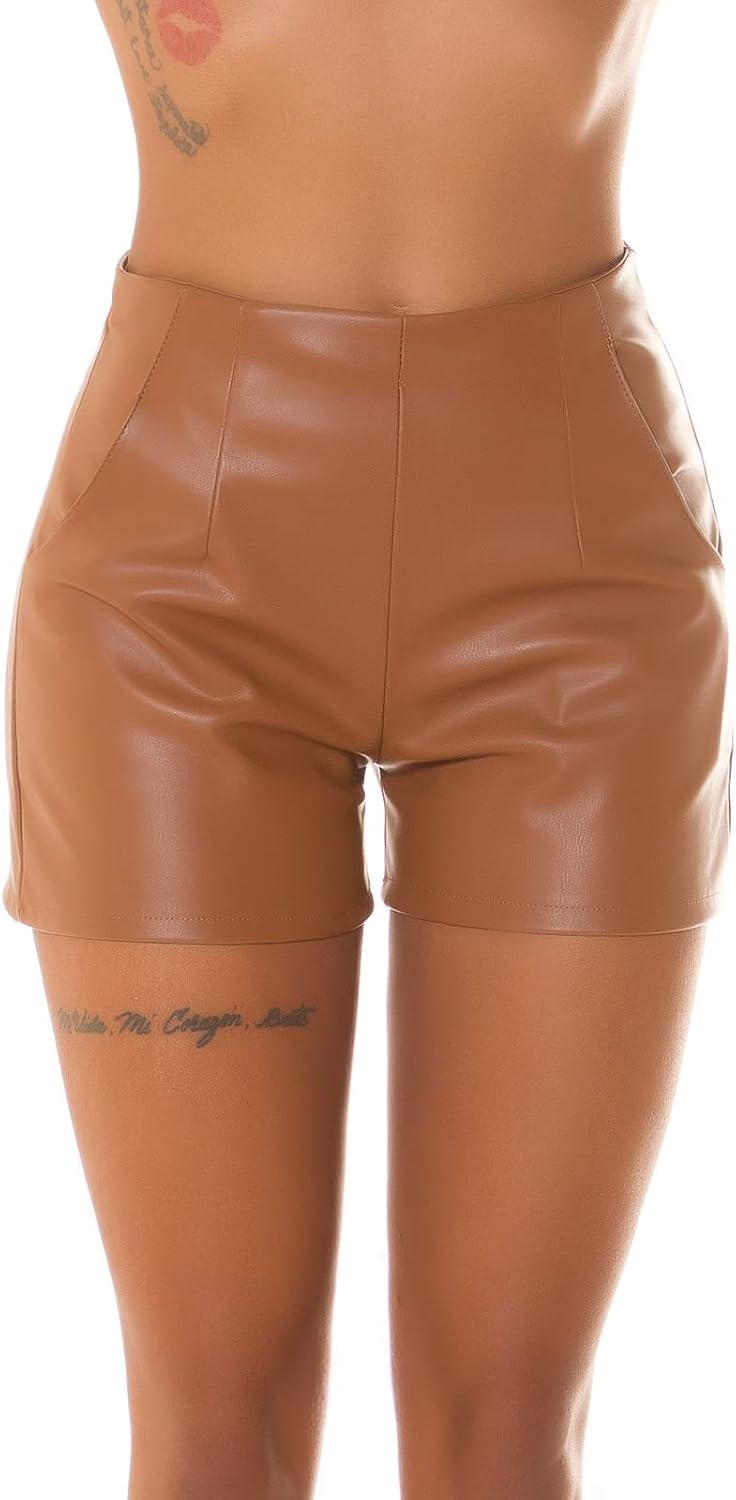 Koucla Kunstleder High Waist Shorts S Braun, S Braun