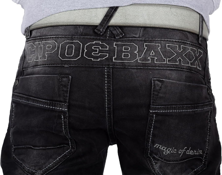 Cipo &amp; Baxx Herren Jeans in Regular &amp; Slim Fit im Biker- und Used-Look | Verschiedene Designs mit St