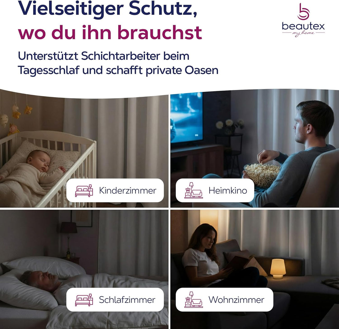 BEAUTEX Verdunkelungsgardine mit Ösen, Blackout Ösenschal Blickdicht abdunkelnd, Grösse und Farbe wä