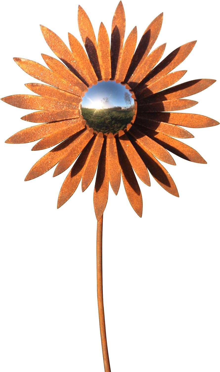 Bornhöft Gartenstecker Blume Metall Gartendeko Rost Edelrost rostiger Beetstecker 110cm Deko Rostfig
