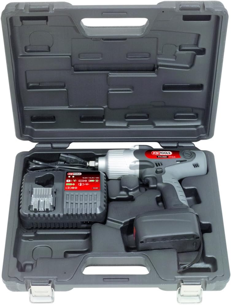 KS Tools 515.3526 1/2''Akku-Schlag-Schrauber Drehmomentvorwahl,1.800 U/min,mit 2 Akku+1 Ladegerät mi
