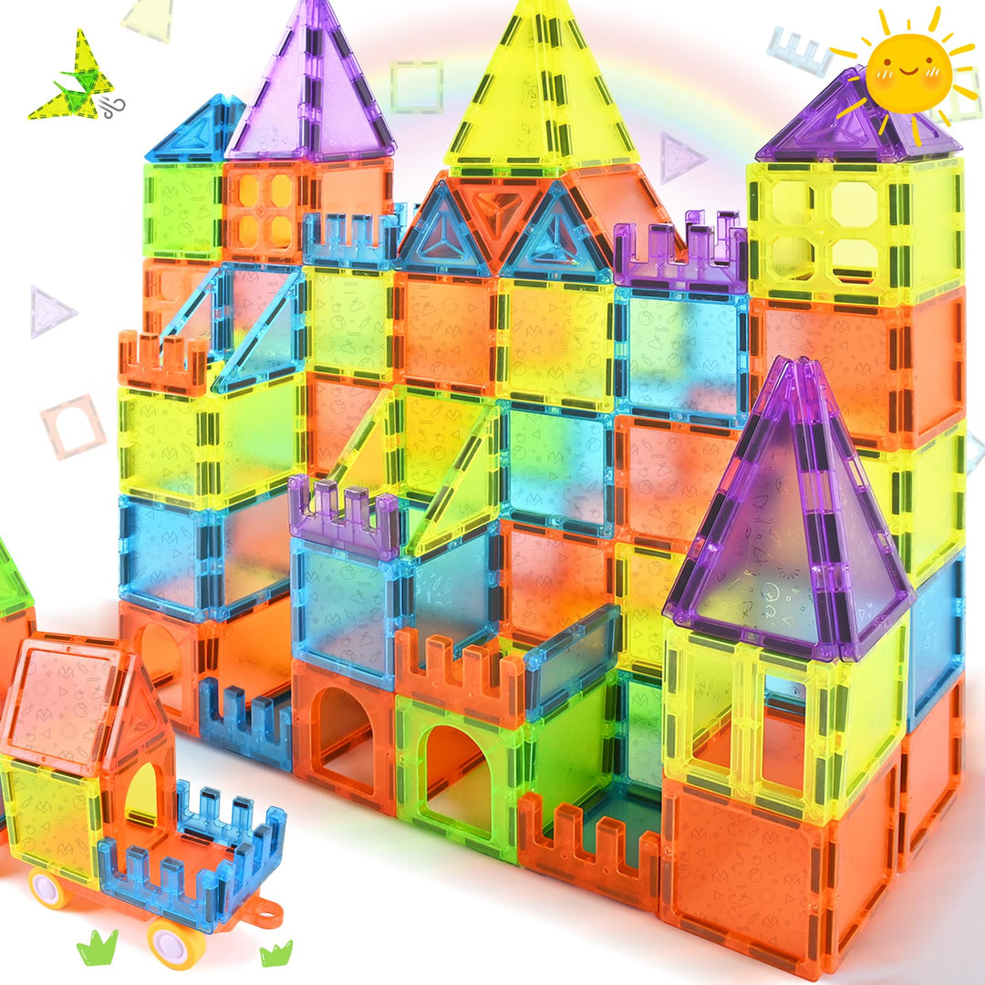 Magnetische Bausteine 92PCS Magnetspielzeug STEM Magnetbausteine ab 3 Jahre, Magnet Spielzeug Kinder