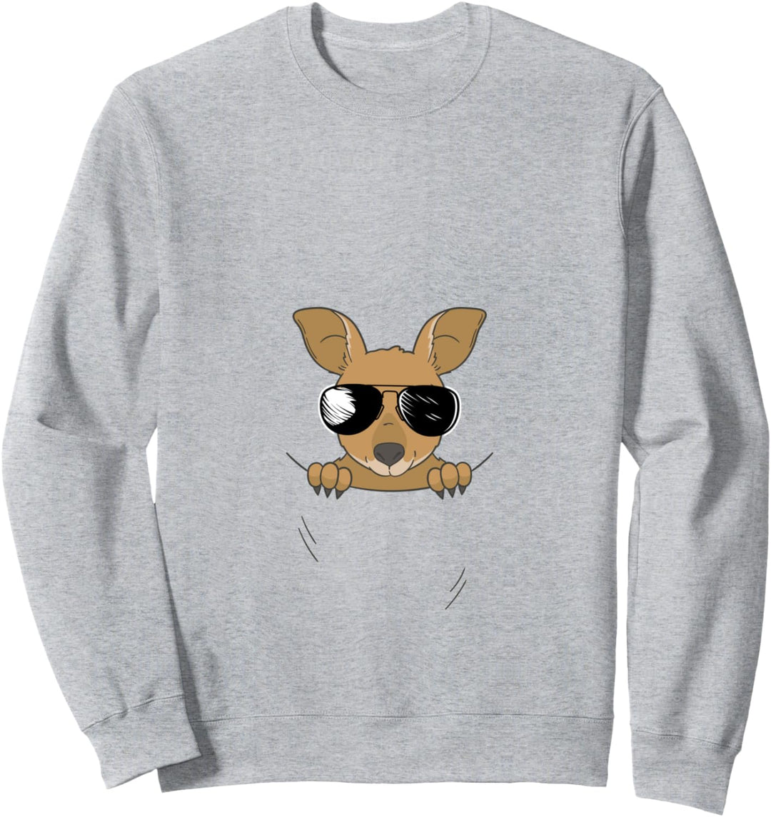 Känguru Baby im Beutel mit cooler Sonnenbrille Sweatshirt