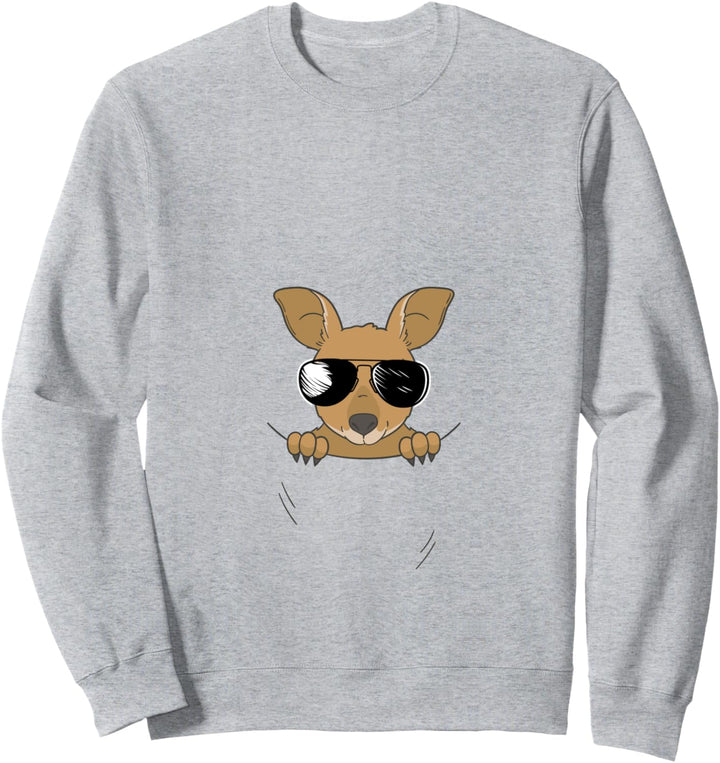 Känguru Baby im Beutel mit cooler Sonnenbrille Sweatshirt