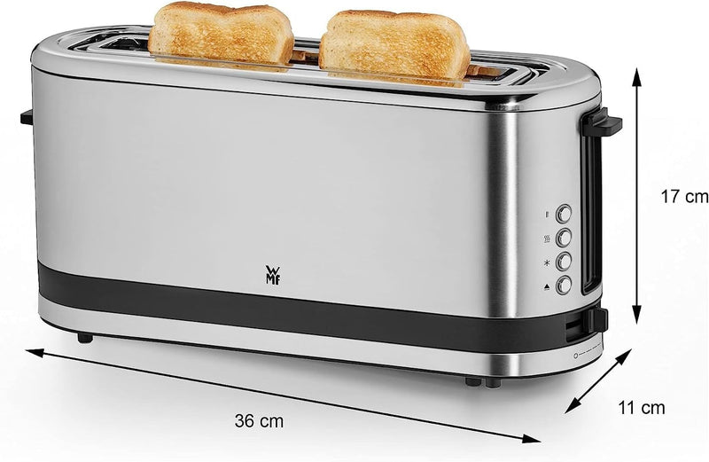 WMF Küchenminis Toaster Langschlitz mit Brötchenaufsatz, 2 Scheiben, XXL, Bagel-Funktion, 7 Bräunung