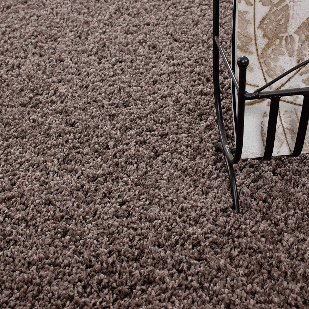 Moderner Hochflor Teppich Läufer Flur 80 x 150 cm Braun - Shaggy Flauschiger Teppich, Extra Weich un