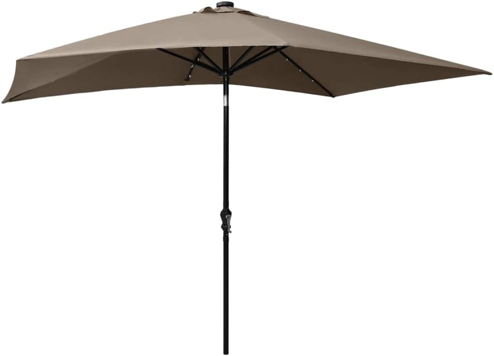 vidaXL Sonnenschirm mit LEDs Stahl-Mast Ampelschirm Gartenschirm Marktschirm Strandschirm Schirm Kur