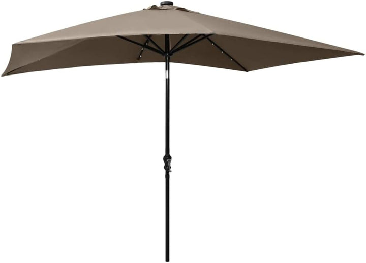 vidaXL Sonnenschirm mit LEDs Stahl-Mast Ampelschirm Gartenschirm Marktschirm Strandschirm Schirm Kur