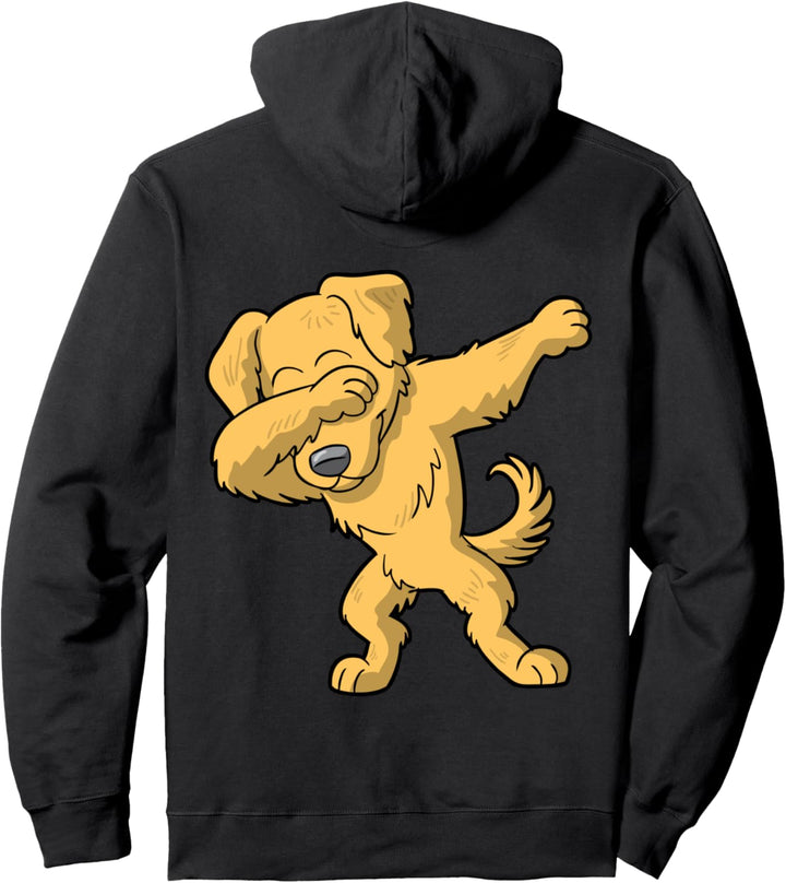 Dabbing Golden Retriever Hund Haustier Besitzer Humor Männer Frauen Pullover Hoodie