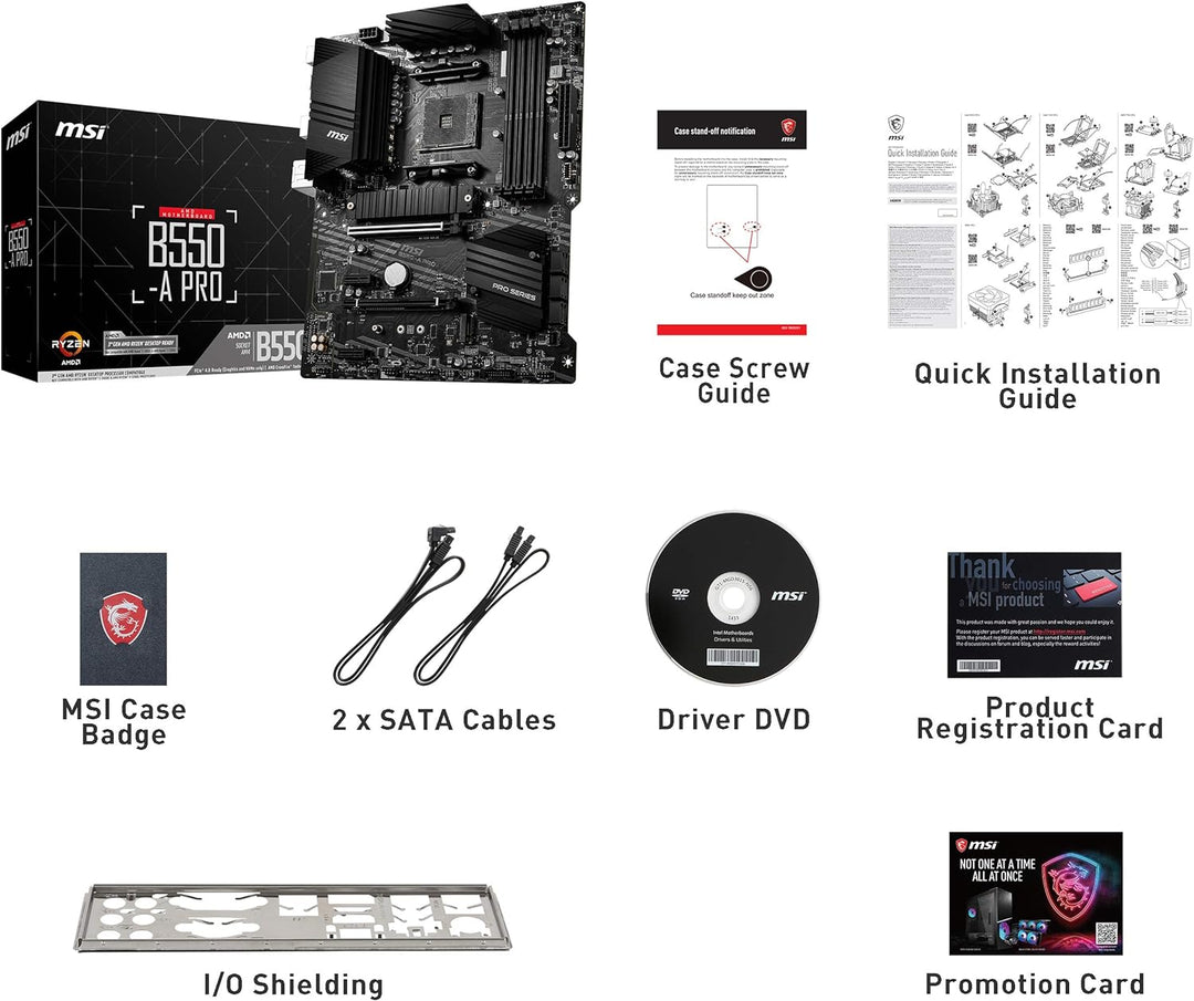 MSI B550-A PRO (AMD AM4, DDR4, M.2, USB 3.2 Gen 2, HDMI, ATX Motherboard) Mainboard B550-A PRO
