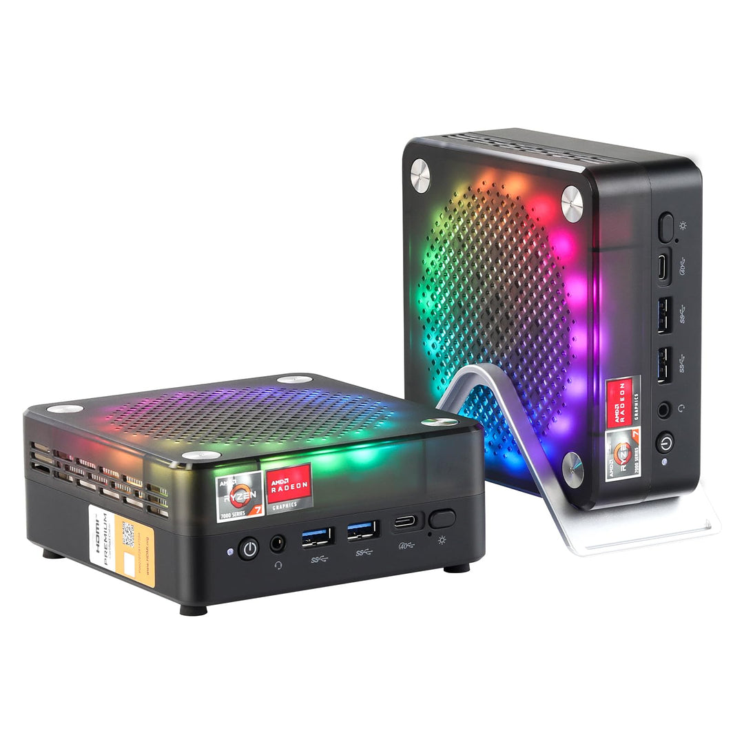 AWOW Gaming Mini PC AMD Ryzen 7 7840HS (8C/16T, bis zu 5,1 GHz), 4K Triple Display, BT5.2, WiFi6, 2.