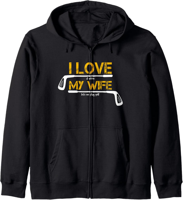 I Love My Wife Tshirt Golf Club Golfer Geschenk Kapuzenjacke