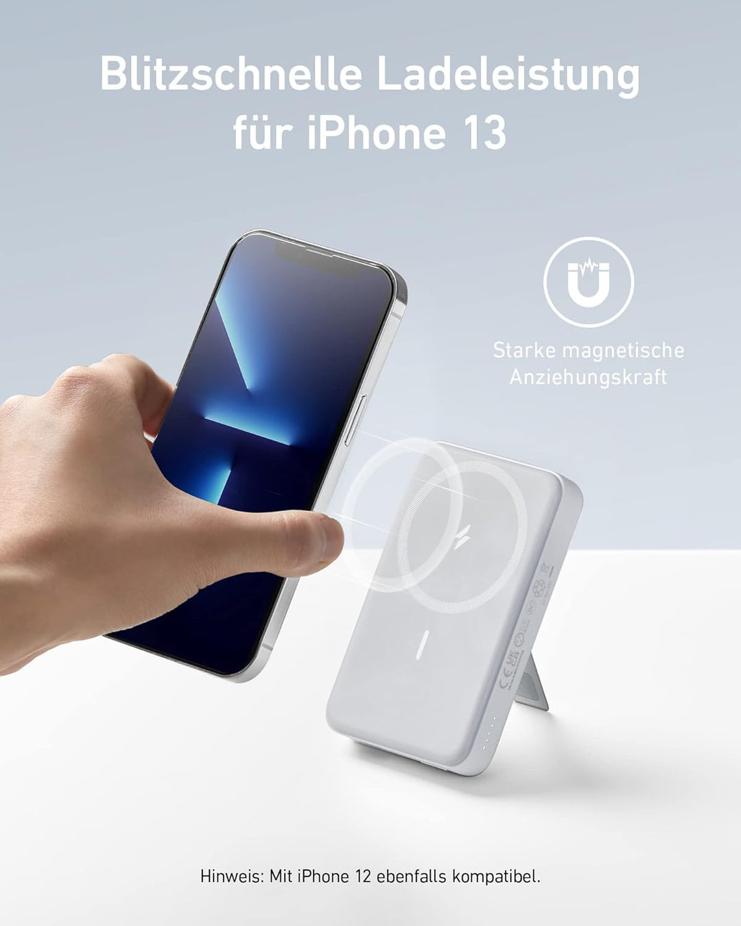 Anker 633 Magnetic Battery, 10.000mAh einklappbare magnetische kabellose Powerbank, Nur kompatibel m