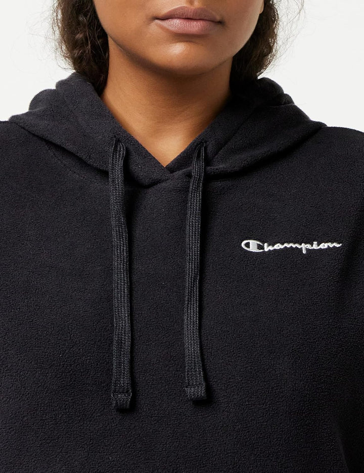 Champion Damen American Classics-Small Script Logo Polar Fleece Hooded Sweatshirt S Schwarz, S Schwa