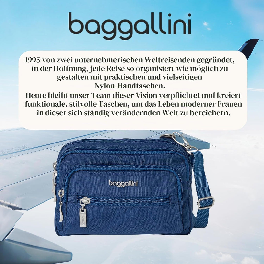 Baggallini Umhängetasche mit drei Reissverschlüssen Einheitsgrösse Pacific, Einheitsgrösse Pacific