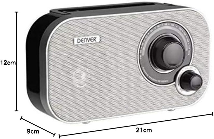 Denver TR-51 UKW-Radio mit analogem Tuning, Weiss, Weiss
