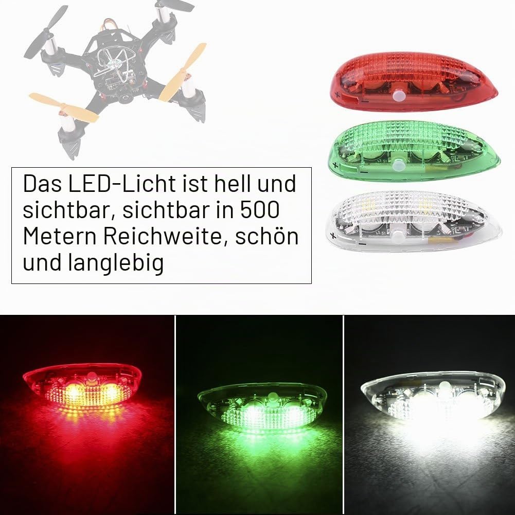 Dilwe 3 stücke rc fix flügel licht, rc drahtlose led licht für rc fix flügel Flugzeug Flugzeug Hubsc